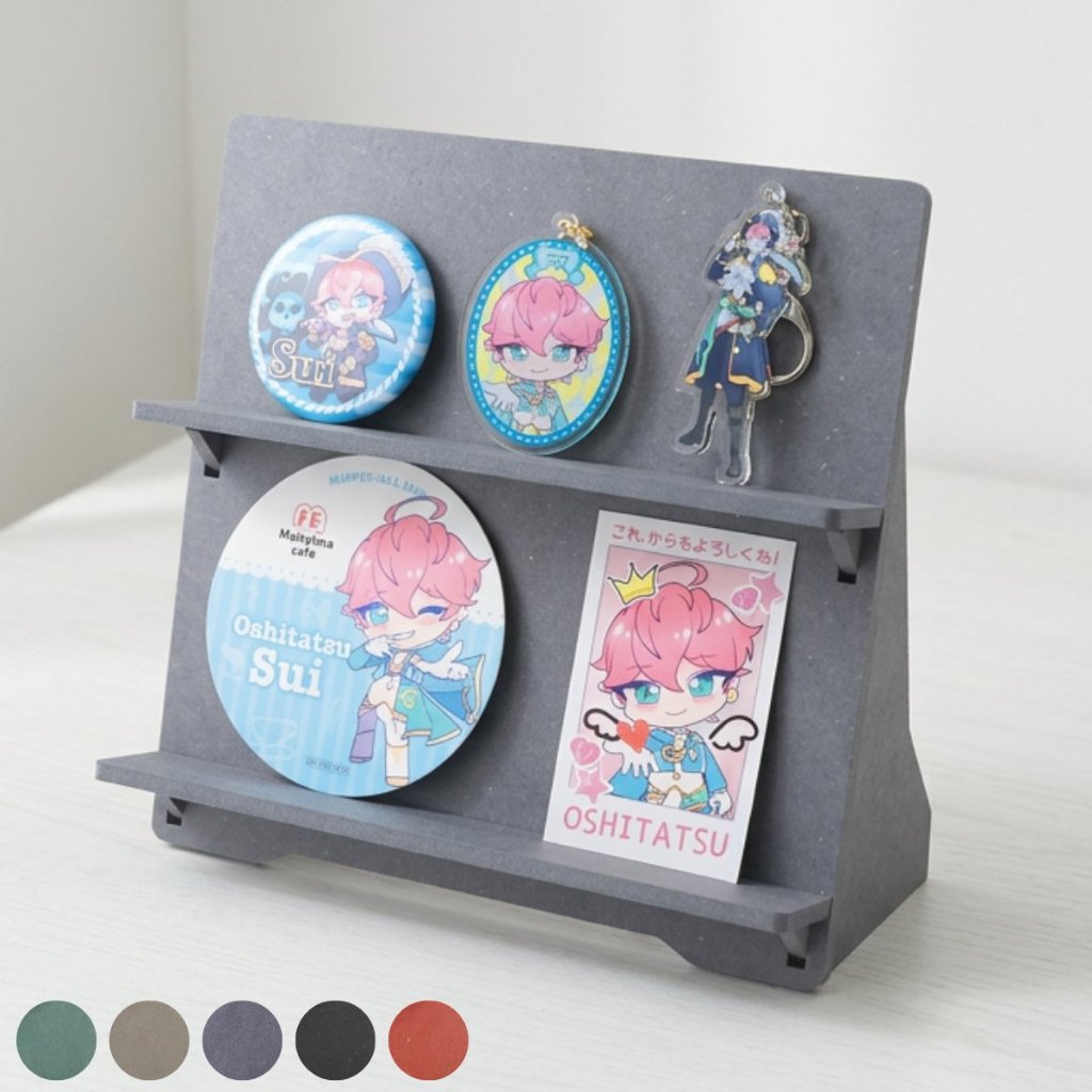 カラー木製ディスプレイスタンド２段　5色展開の画像
