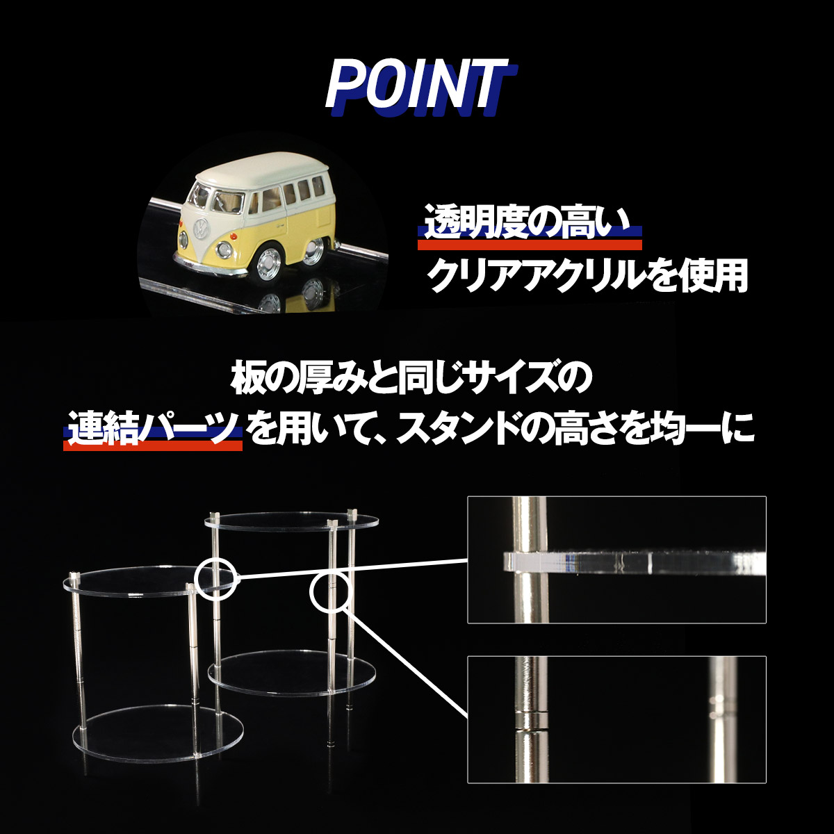 拡張式ディスプレイスタンド 全3種の画像