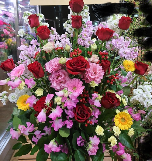 スタンド花１段　おまかせ（直接配達限定）の画像