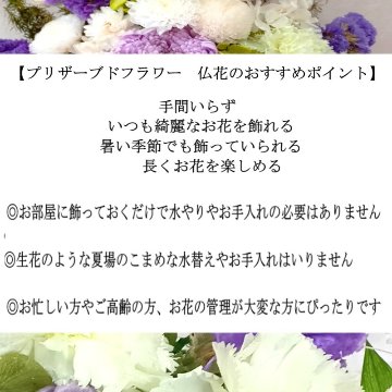 プリザーブドフラワー 仏花 お供え 花 喪中見舞い ブリザード仏花 お盆 新盆 初盆 仏壇  宅配 供花 一周忌 ブリザード 訃報 お悔み 仏壇用 命日 四十九日の画像