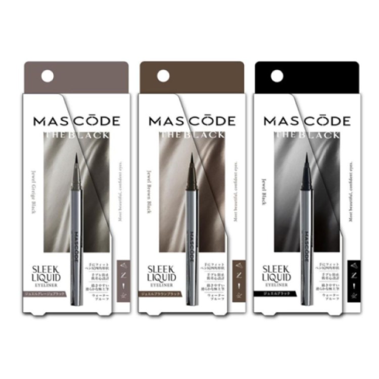 MASCODE マスコード アイライナー 全3種 商品選択 落ちない ウォータープルーフ リキッド ブラック ブラウン グレージュ 速乾 リキッドアイライナー 大人 汗 皮脂 水に強い にじまない の画像