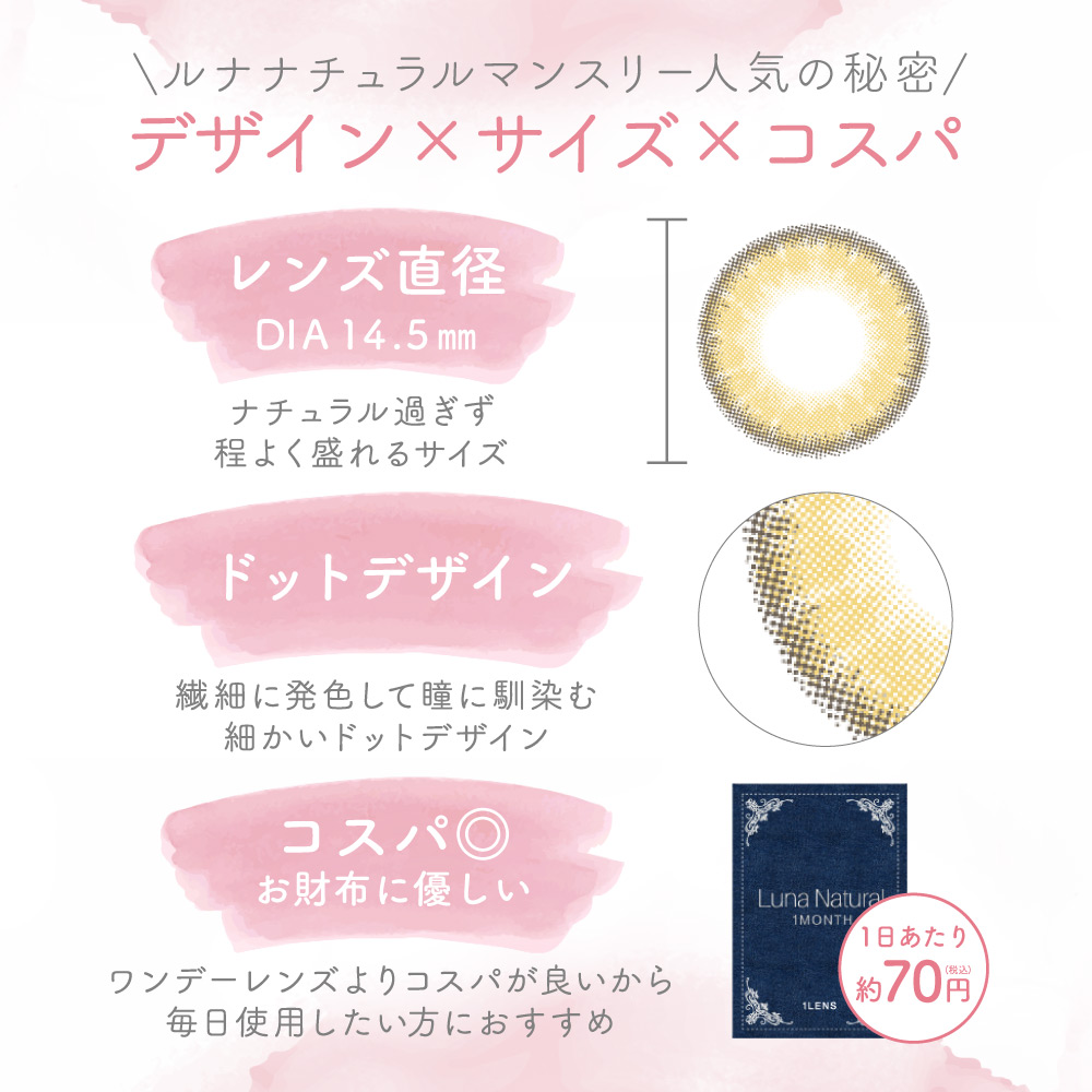 LUNA ナチュラル1month【1箱1枚入】全5カラーの画像