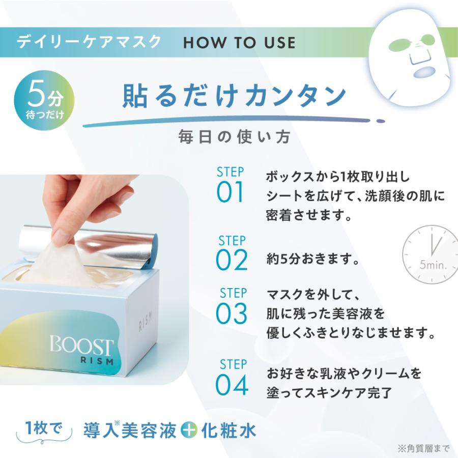 RISM 大容量パック 2個セット ひんやり ウォータリーチャージブースト デイリーケアマスク クール（30枚入り）ビタミンC セラミド インナードライ 毛穴 ベース スキンケア マスクパックの画像
