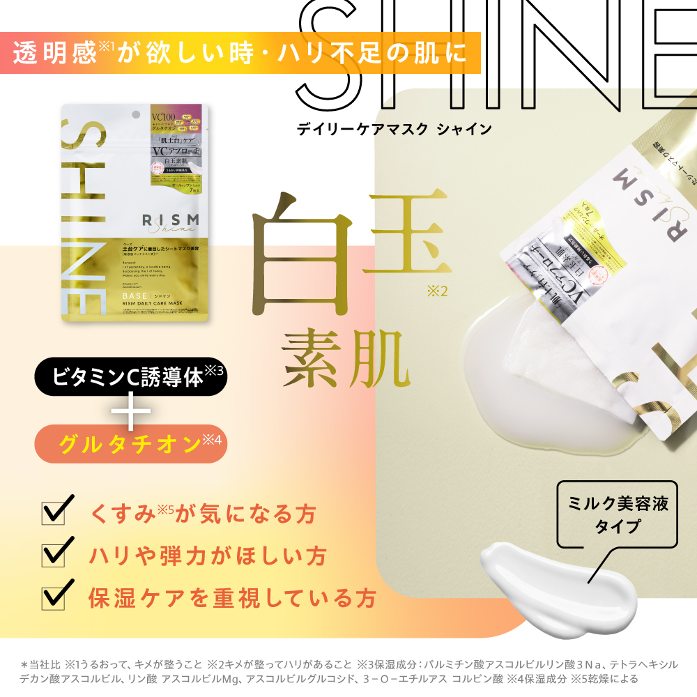 選べる3点！RISM リズム デイリーケアマスク 各種7枚入り 全8種 スキンケア シートマスク フェイスパック 角質ケア ビタミンC 日焼けケア 敏感肌 オールインワンマスク 送料無料 ポスト投函の画像