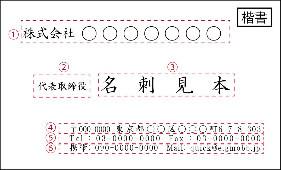 定型名刺　Ａの画像
