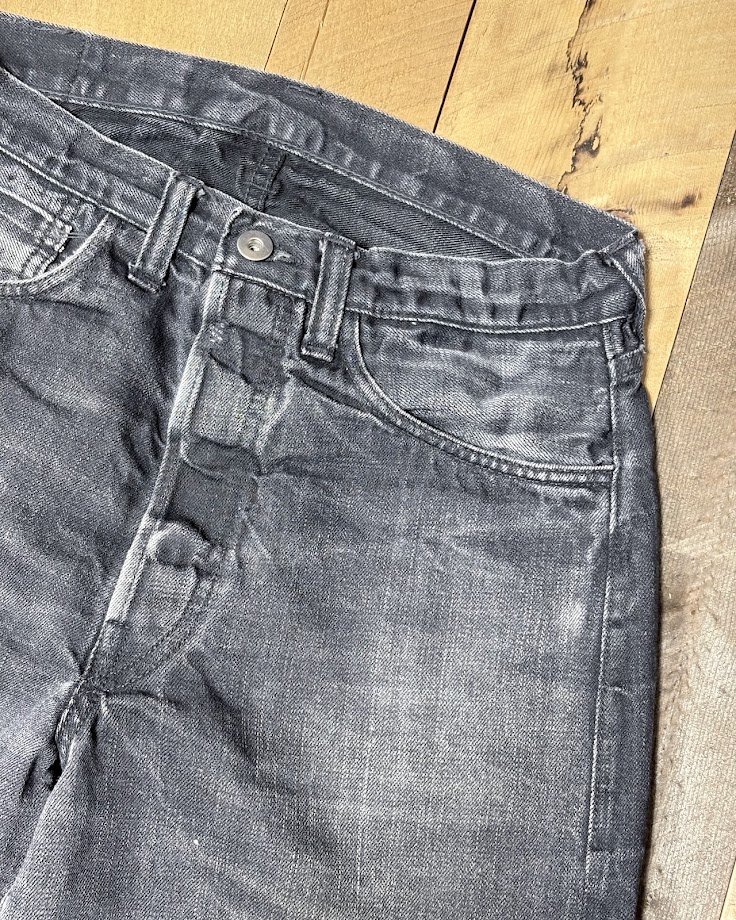 【SALONS】先染め硫化BK-JEANSストレート（在庫限りのワンメイクです）の画像
