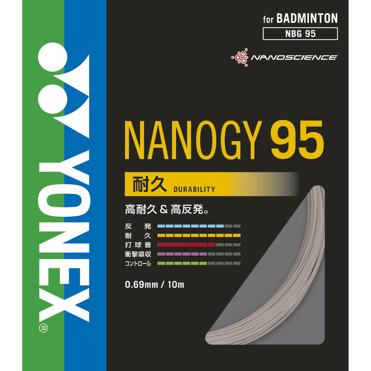 ヨネックス ナノジー９５ 10m単張り NBG95 バドミントンガットの画像