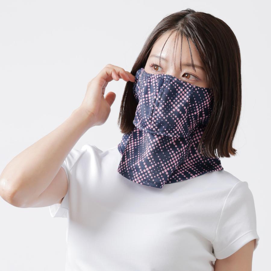 ヤケーヌ 爽クール ネオン スナップボタン留め UVカット フェイスカバー マスクの画像