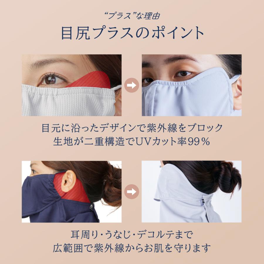 ヤケーヌ 目尻プラス スナップボタン留め UVカット フェイスカバー マスクの画像