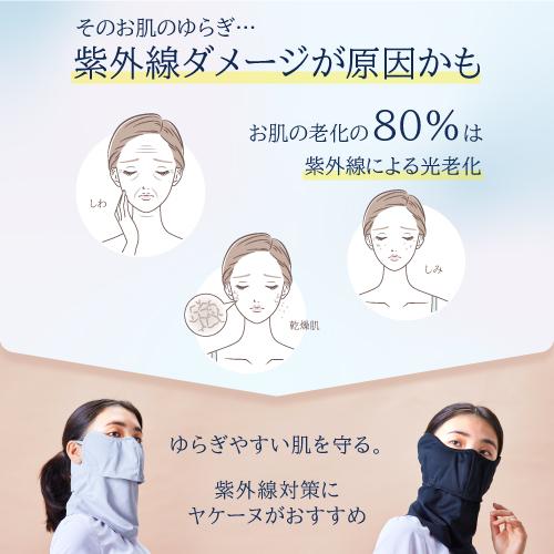 ヤケーヌ 目尻プラス 耳カバー付き スナップボタン留め UVカット フェイスカバー マスクの画像