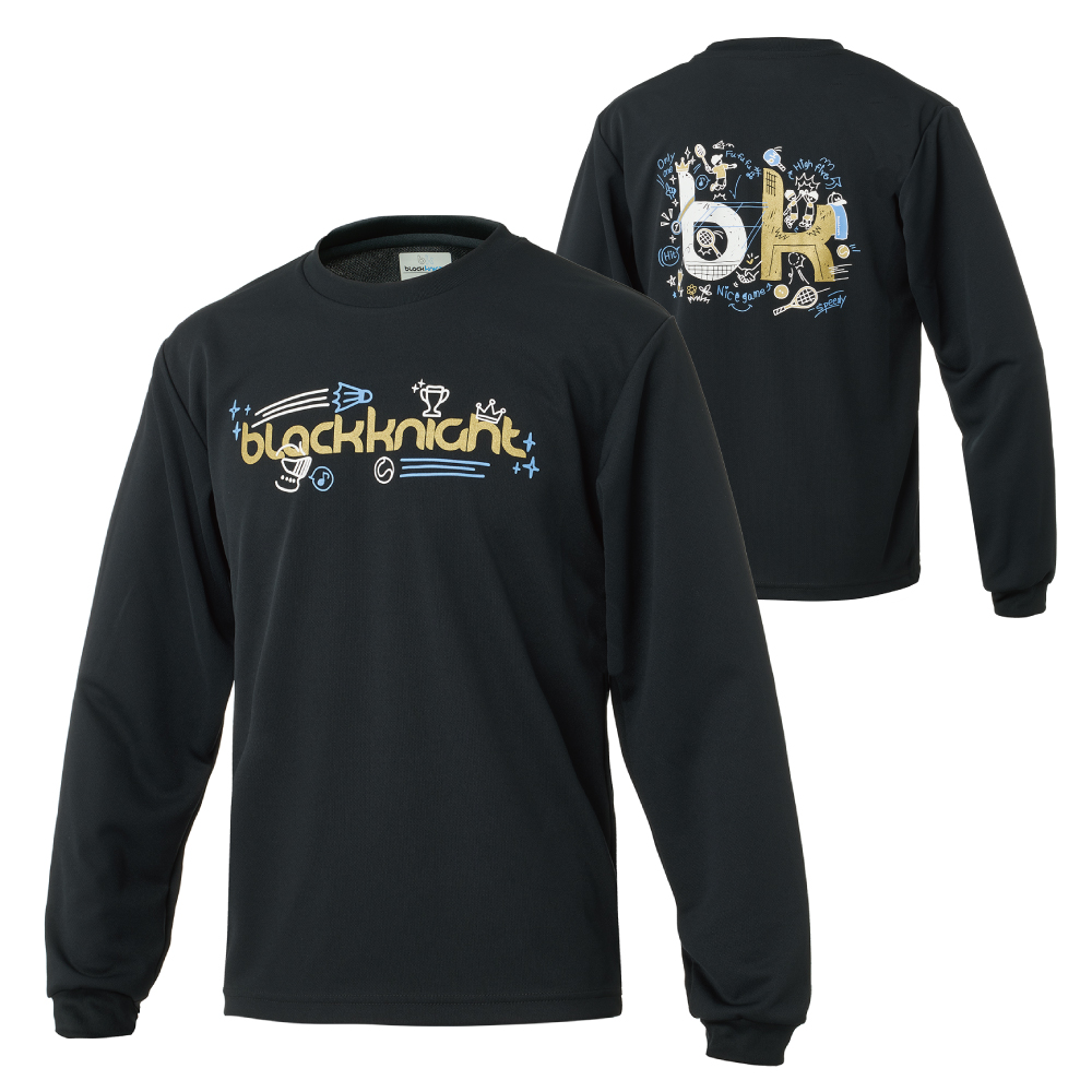 ブラックナイト ユニ ドライロングＴシャツ【ブラック×ゴールド】T-6202Uの画像
