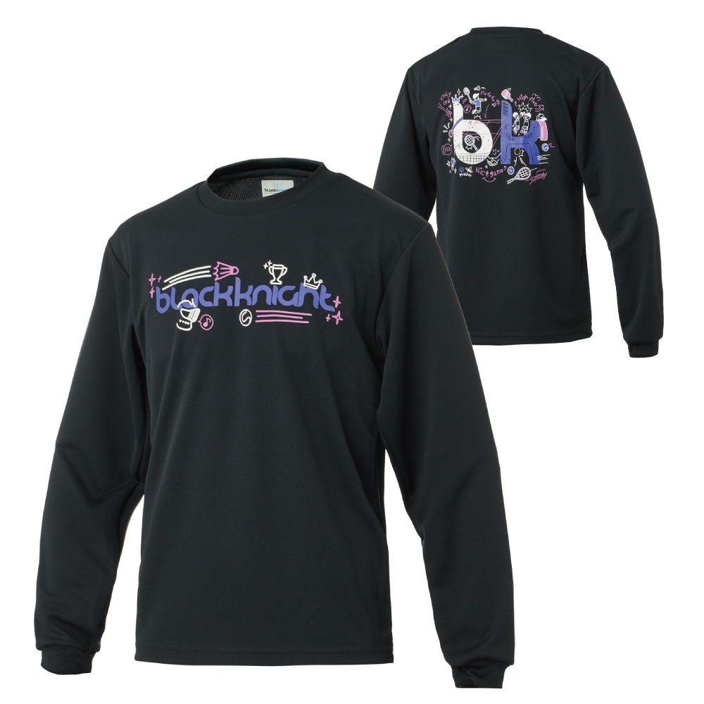 ブラックナイト ユニ ドライロングＴシャツ【ブラック×パープル】T-6202Uの画像