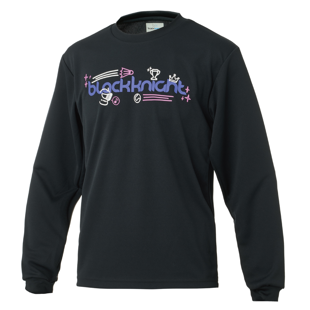 ブラックナイト ユニ ドライロングＴシャツ【ブラック×パープル】T-6202Uの画像