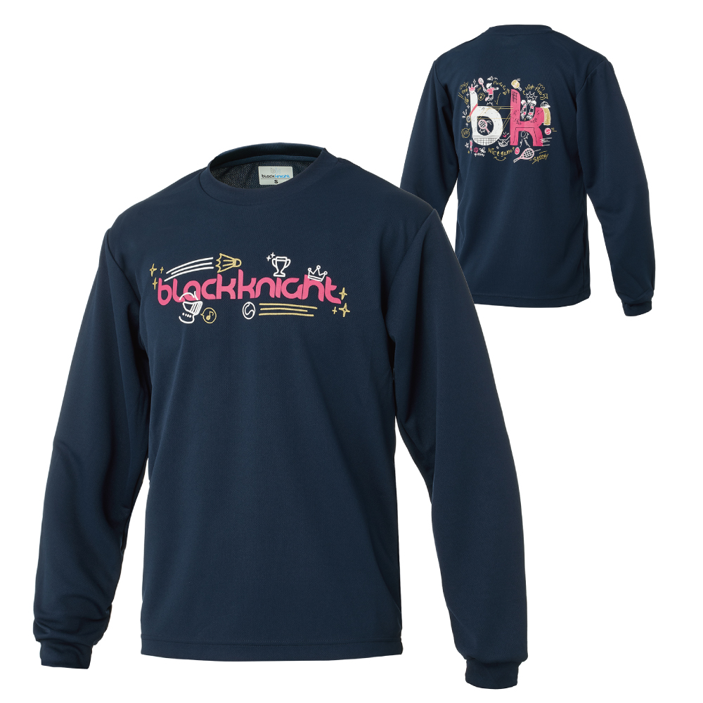 ブラックナイト ユニ ドライロングＴシャツ【ネイビー】T-6202Uの画像