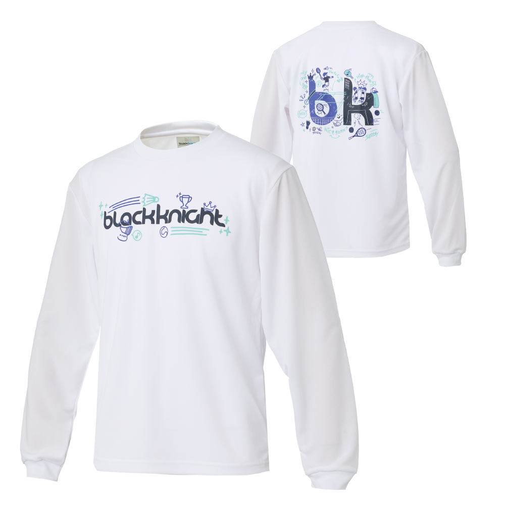 ブラックナイト ユニ ドライロングＴシャツ【ホワイト】T-6202Uの画像