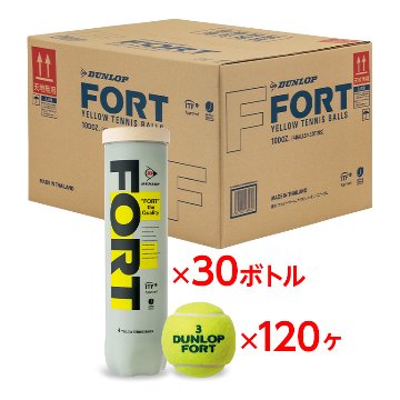 ダンロップ フォート ４球入×３０缶（１２０球） 試合球 テニスボールの画像