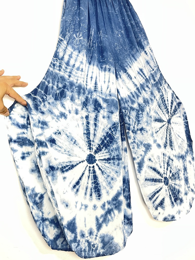 藍染調　レーヨンワイドパンツ　画像