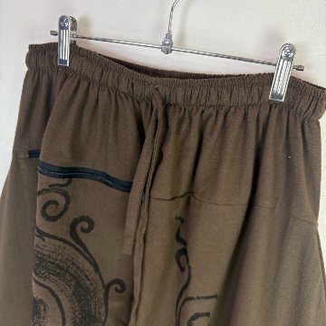 袴サルエルパンツ　ワイド　ビッグポケット　渦巻き　タイパンツ　ゆったり　男女兼用　2色の画像