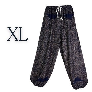 アラジンパンツ　タイパンツ　レーヨン　部屋着　ヨガ　タイマッサージ　男女兼用　ウエスト2タイプ　【Ｌ柄】の画像