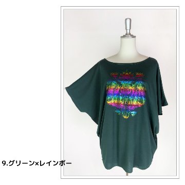 Tシャツ　ドルマン袖　夏　薄手　涼しい　ラメプリント　象柄の画像