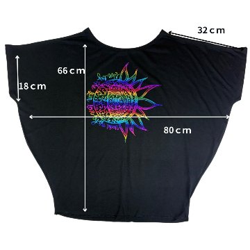 Tシャツ　ドルマン袖　夏　薄手　涼しい　ラメプリント　太陽と月柄の画像