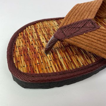 い草サンダル　和風　和装　ルームサンダル　スリッパ　軽量　鼻緒タイプ【ブラウン×ブラウン】の画像