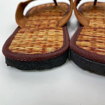 い草サンダル　和風　和装　ルームサンダル　スリッパ　軽量　鼻緒タイプ【ブラウン×ブラウン】の画像