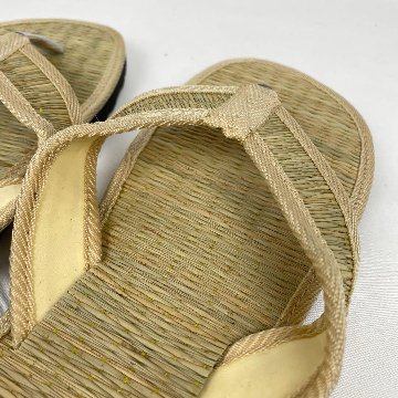 い草サンダル　和風　和装　ルームサンダル　スリッパ　軽量　鼻緒タイプ【ナチュラル】の画像