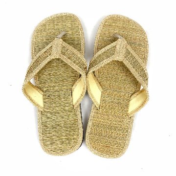 い草サンダル　和風　和装　ルームサンダル　スリッパ　軽量　鼻緒タイプ【ナチュラル】の画像