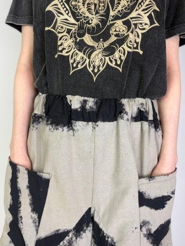 和柄　立体パンツ　ワイドパンツ　男女兼用　雲柄　アソート発送の画像