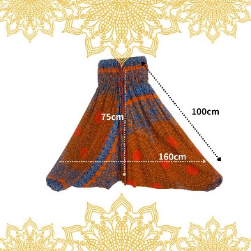 サルエルパンツ　タイパンツ　レーヨン　ヨガ　サロペット2Way　男女兼用　お部屋着　パジャマ　【910柄】　の画像