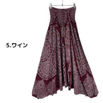 サルエルパンツ　タイパンツ　レーヨン　ヨガ　サロペット2Way　男女兼用　お部屋着　パジャマ　【920柄】　の画像