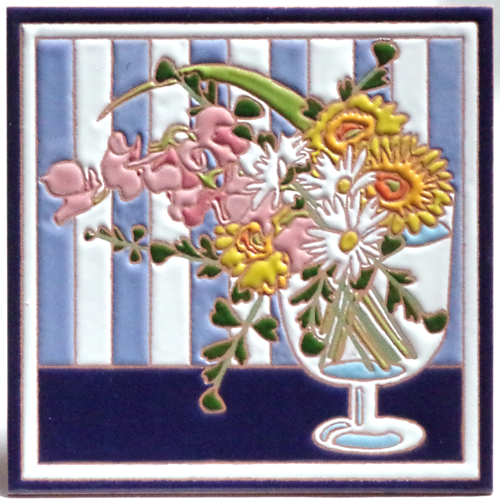 絵タイル「春の花」150×150mm画像