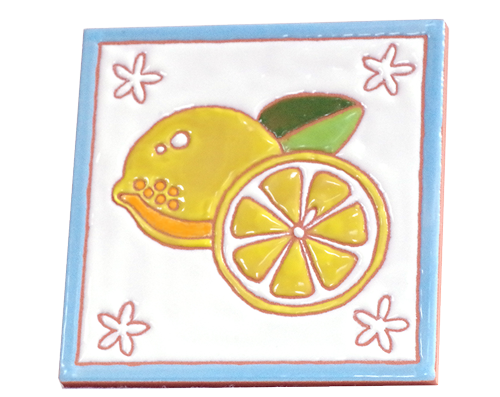 絵タイル100×100mm：「ストロベリー」、「レモン」各1枚の画像