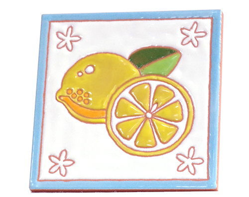 絵タイル「レモン」100×100mmの画像