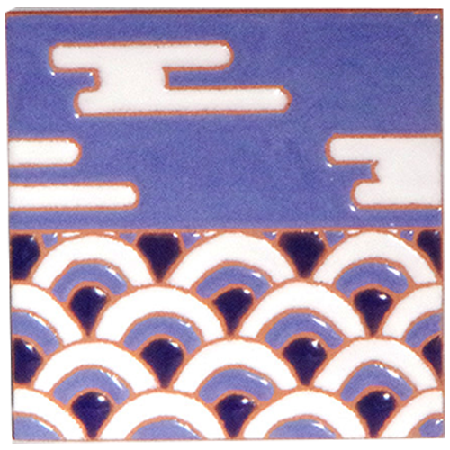 パターンタイル「青海波と霞」75×75mm画像