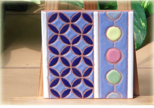 パターンタイル「七宝と舞玉」75×75mm | Saudade工房