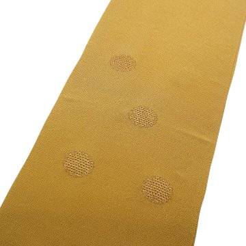 渡敬 帯揚げ 丹後ちりめん 山吹茶 金糸の雪輪文様 正装用 ＜即日発送可＞の画像