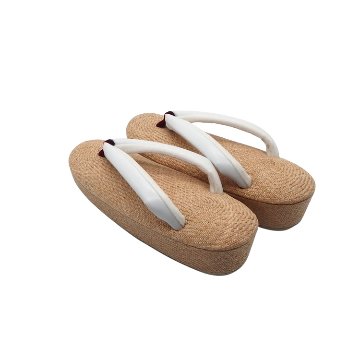 和小物さくら「パナマ草履 真綿入×シャトーブリアン（デュプイ社）の本革鼻緒・前坪 エンジ」 千成堂別注 Lサイズ＜即日発送可＞の画像