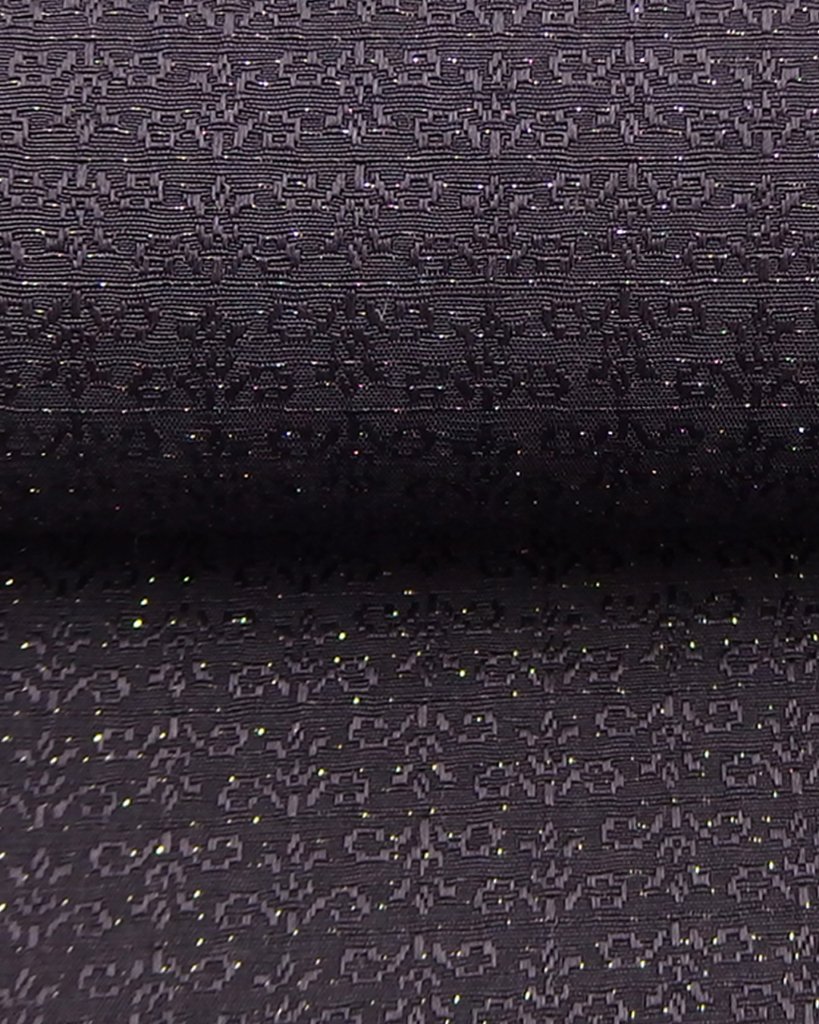 京都丹後の機屋×千成堂着物店 一点もの帯揚げ 「唐草×銀節糸」 濃紫×銀＜即日発送可＞ の画像