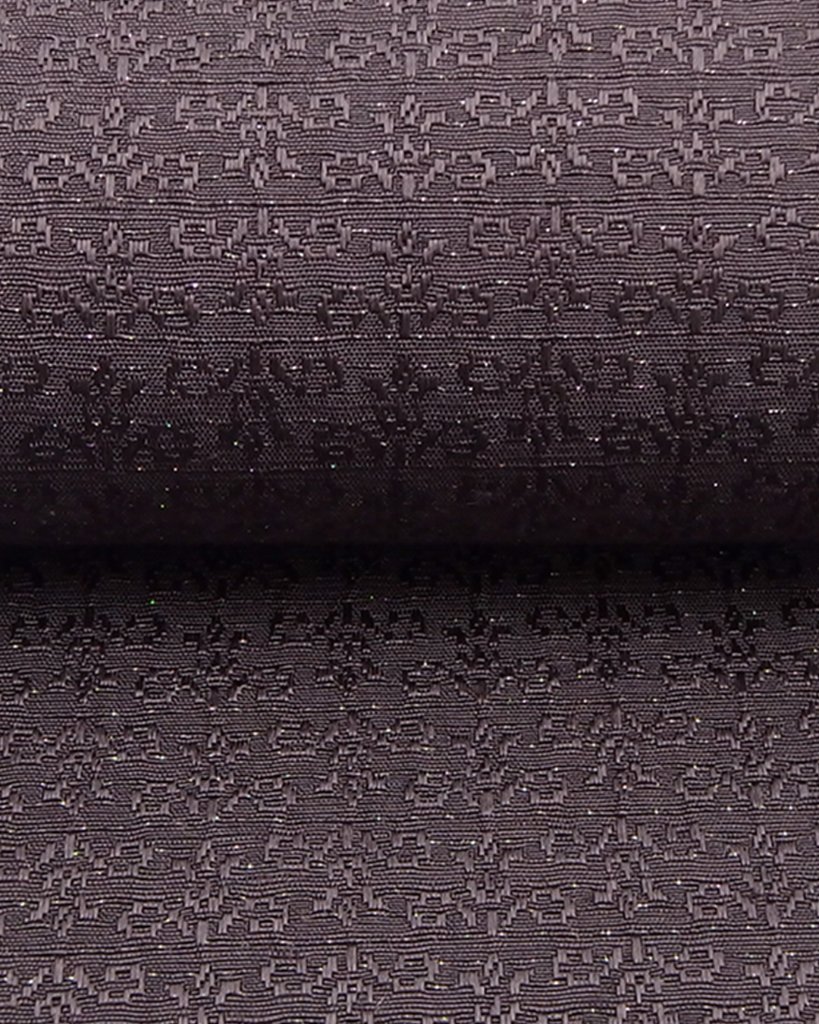 京都丹後の機屋×千成堂着物店 一点もの帯揚げ 「唐草×銀節糸」 滅紫×銀＜即日発送可＞ の画像