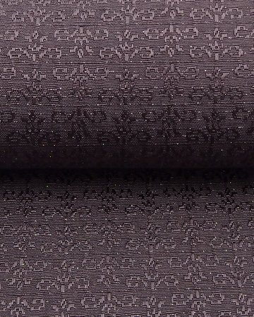 京都丹後の機屋×千成堂着物店 一点もの帯揚げ 「唐草×銀節糸」 滅紫×銀＜即日発送可＞ の画像