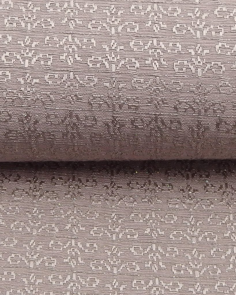 京都丹後の機屋×千成堂着物店 一点もの帯揚げ 「唐草×銀節糸」 灰桜×銀＜即日発送可＞ の画像