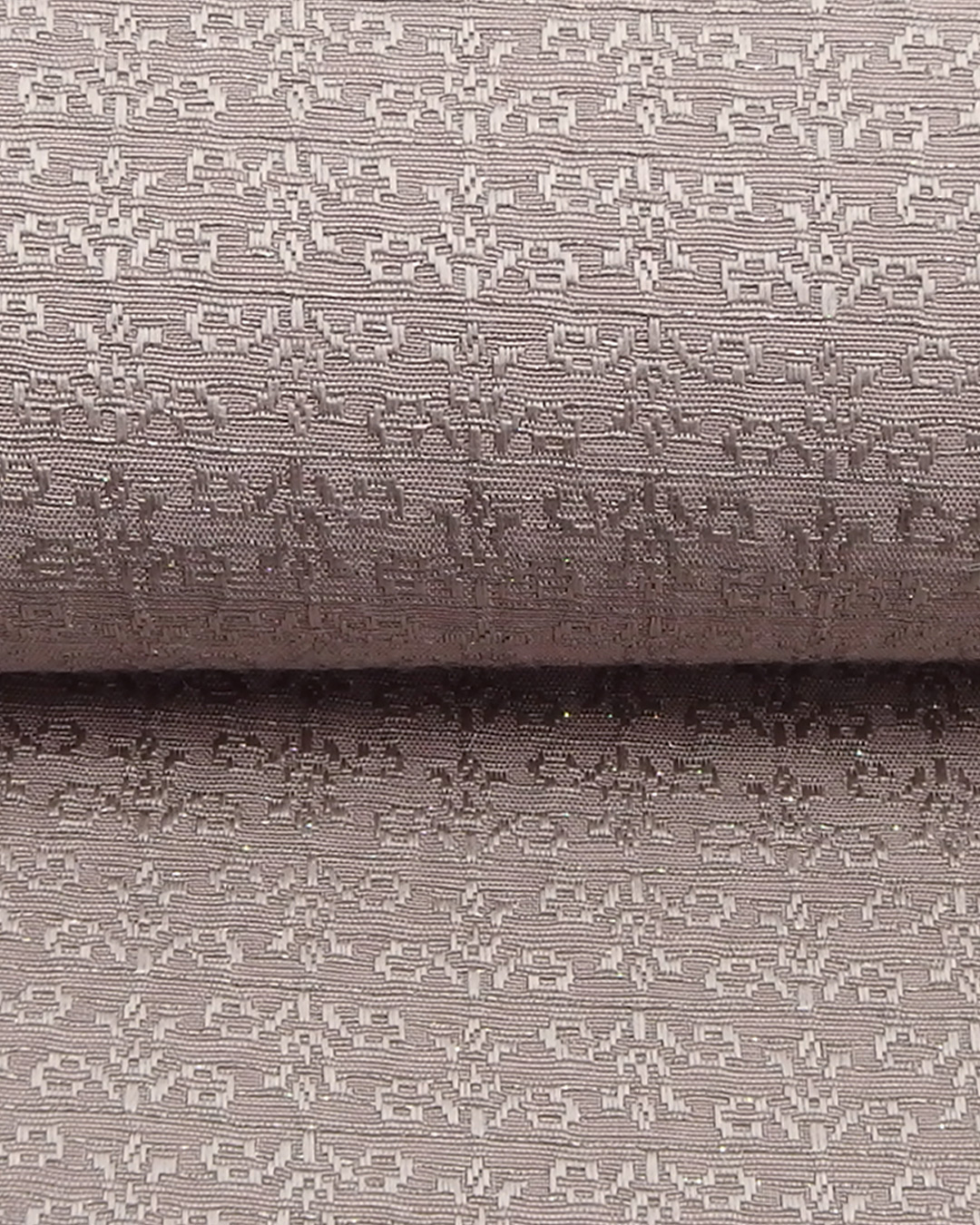 京都丹後の機屋×千成堂着物店 一点もの帯揚げ 「唐草×銀節糸」 灰桜×銀＜即日発送可＞ の画像