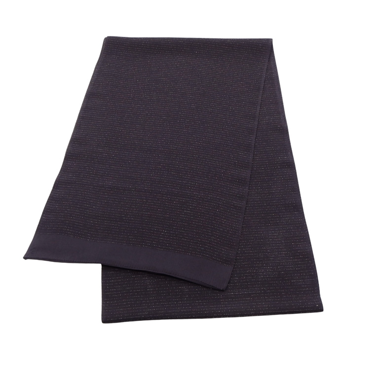 千成堂着物店 一点もの帯揚げ「黒紫 × 絽（銀通し）」 夏帯揚げ ＜即日発送可＞ の画像
