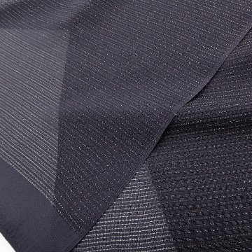 千成堂着物店 一点もの帯揚げ「黒紫 × 絽（銀通し）」 夏帯揚げ ＜即日発送可＞ の画像