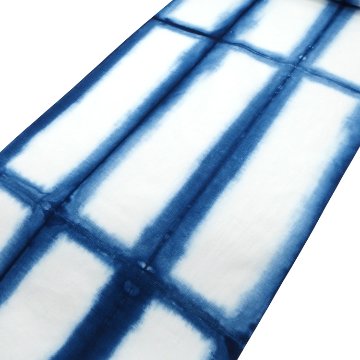 平敷慶彦(琉球藍染工房) 「格子× 白地に藍」千成堂別注 琉球藍染の浴衣（綿生地）＜お仕立て代込＞の画像