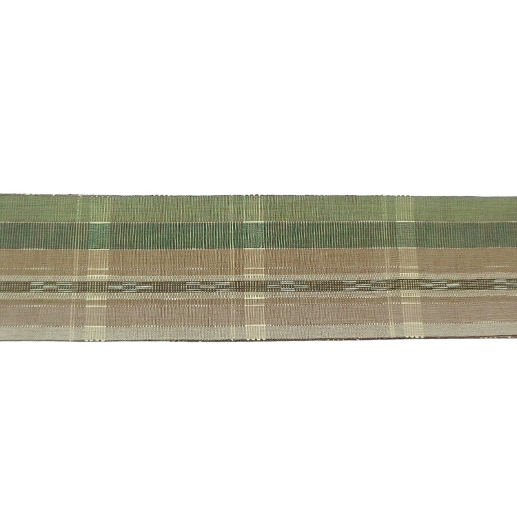 ＜お仕立て代込＞鈴木美緒 半幅帯「草木染・八重山ミンサー」 白茶に灰緑の画像