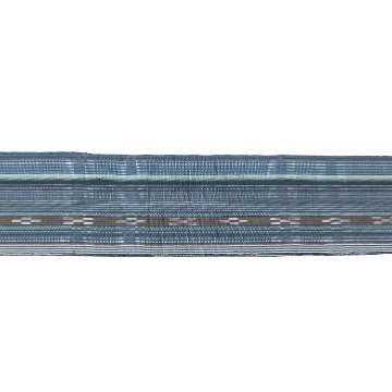 ＜お仕立て代込＞鈴木美緒 半幅帯「草木染・八重山ミンサー」 灰青に茶の画像