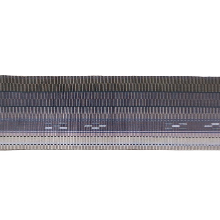 ＜お仕立て代込＞鈴木美緒 半幅帯「草木染・八重山ミンサー」 灰紫の画像